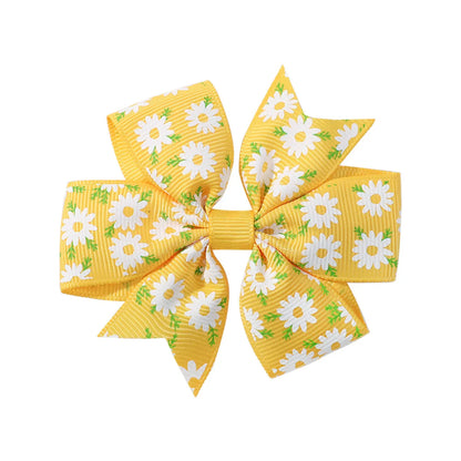 Kid'S Sweet Bow Knot Daisy Polyester Hair Clip