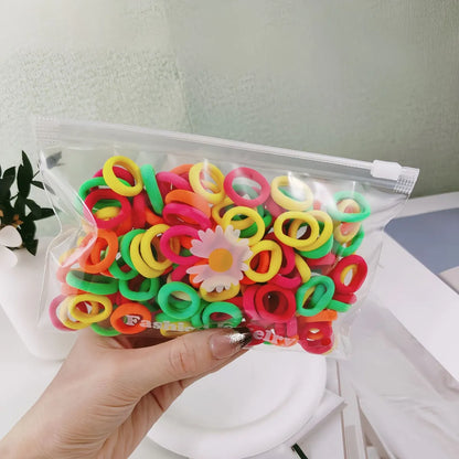 Kid'S Sweet Rainbow Plastic Contrast Collar Hair Tie