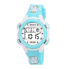 Kids Digital Watch Resin Case Plastic Mirror Silicone Strap Round Dial Sports Style Printed Waterproof