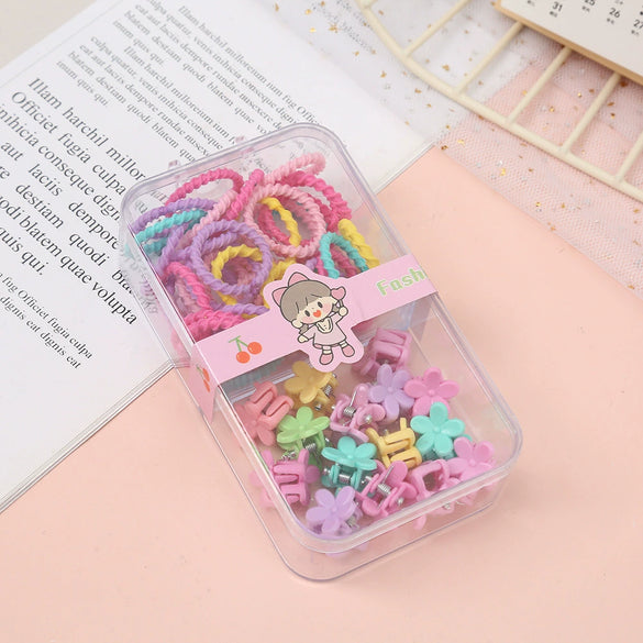 Kids Hair Accessories Set Alloy Rubber Band Electroplated For Little Girls
