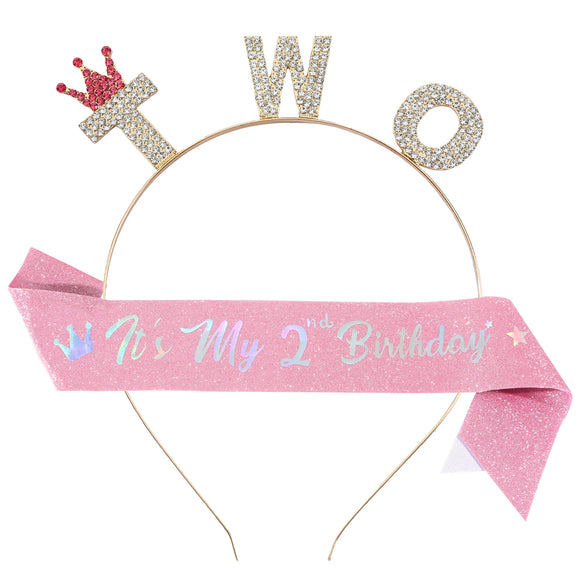 Kids Headband And Shoulder Strap Twopiece Set Glitter Cloth Zinc Alloy Semimanual And Semimechanical