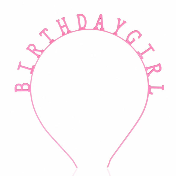 Kids Headwear Hair Accessories Alloy Headband With Birthday Girl Pattern Electroplated