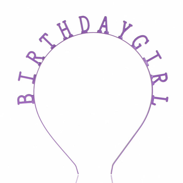 Kids Headwear Hair Accessories Alloy Headband With Birthday Girl Pattern Electroplated