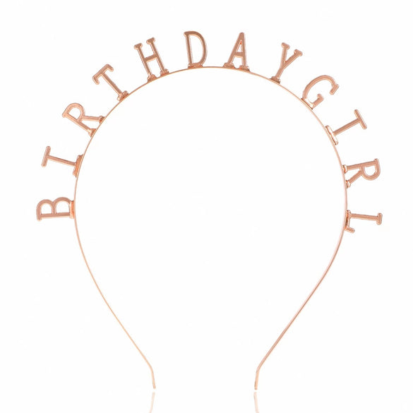 Kids Headwear Hair Accessories Alloy Headband With Birthday Girl Pattern Electroplated