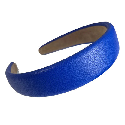 Klein Blue White Sponge Lychee Pattern Leather Fashionable Headband