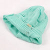 Knitted Acrylic Women's Hat With Hollow Leaves Lace Button Jacquard Patchwork Design