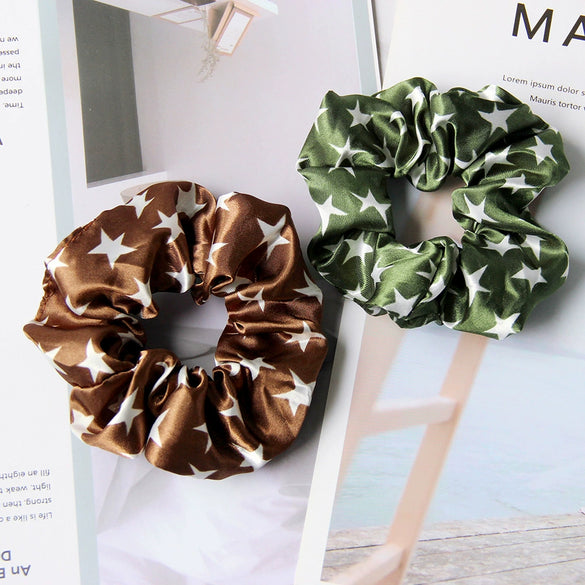 Knitted Cloth Hair Tie With Fivestar Pattern Cartoon Style