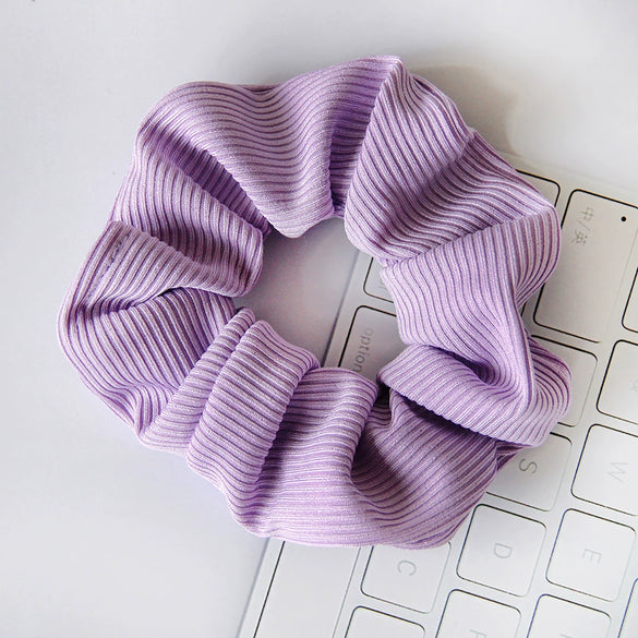 Knitted Fabric Large Intestine Hair Ring Striped Solid Color