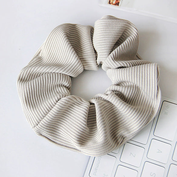 Knitted Fabric Large Intestine Hair Ring Striped Solid Color