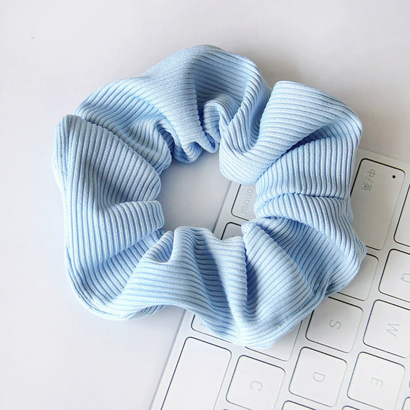 Knitted Fabric Large Intestine Hair Ring Striped Solid Color
