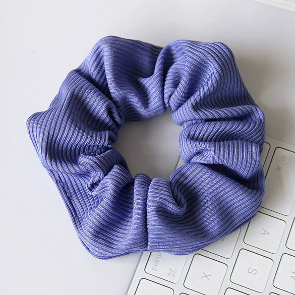 Knitted Fabric Large Intestine Hair Ring Striped Solid Color
