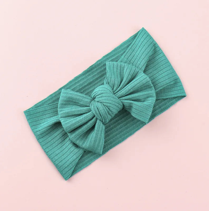 Knitted Sunken Stripe Hair Band Solid Color Bow Knot Stretch Sunken Stripe Knitted Fabric Sewing Hair Band 1 Piece