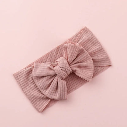 Knitted Sunken Stripe Hair Band Solid Color Bow Knot Stretch Sunken Stripe Knitted Fabric Sewing Hair Band 1 Piece