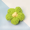 Knitting Cotton And Linen Wool Puff Flower Brooch Couple Style For Sweater Bag Accessories