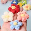 Knitting Cotton And Linen Wool Puff Flower Brooch Couple Style For Sweater Bag Accessories