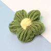 Knitting Cotton And Linen Wool Puff Flower Brooch Couple Style For Sweater Bag Accessories