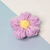 Knitting Cotton And Linen Wool Puff Flower Brooch Couple Style For Sweater Bag Accessories