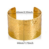 Knock Fold Pattern Wide Exaggerated Women Titanium Steel Bracelet With Electroplating