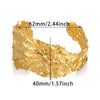 Knock Fold Pattern Wide Exaggerated Women Titanium Steel Bracelet With Electroplating