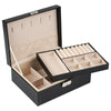 Knockon Opening And Closing Door Doublelayer Leather Jewelry Storage Box For Ring Necklace