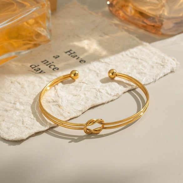 Knotted Ball Bracelet Stainless Steel Jewelry With Electroplating In Internet Celebrity Style