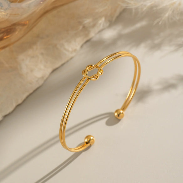 Knotted Ball Bracelet Stainless Steel Jewelry With Electroplating In Internet Celebrity Style