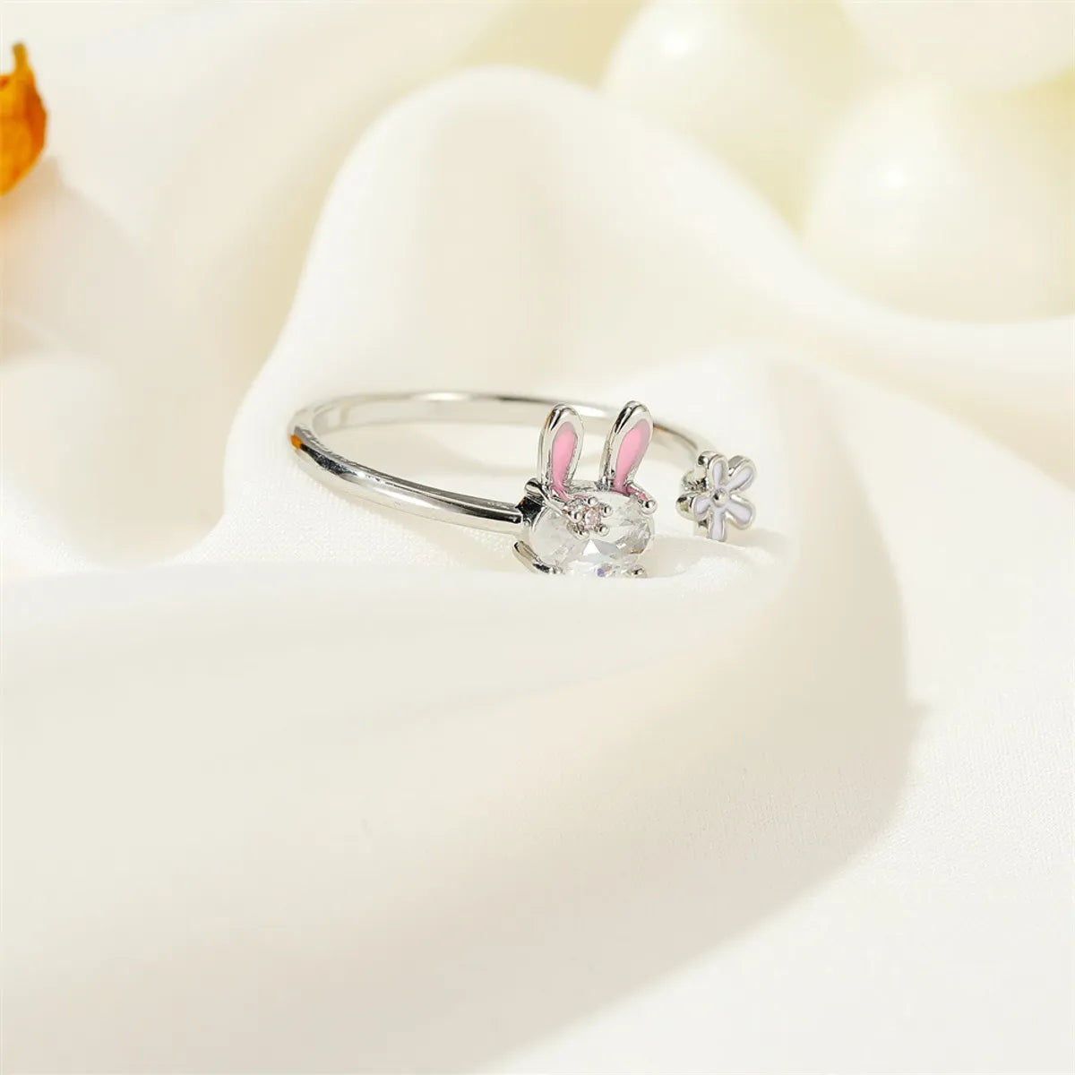 Korea Cute Bunny Sweet Girl Heart Flower Finger Ring Wholesale