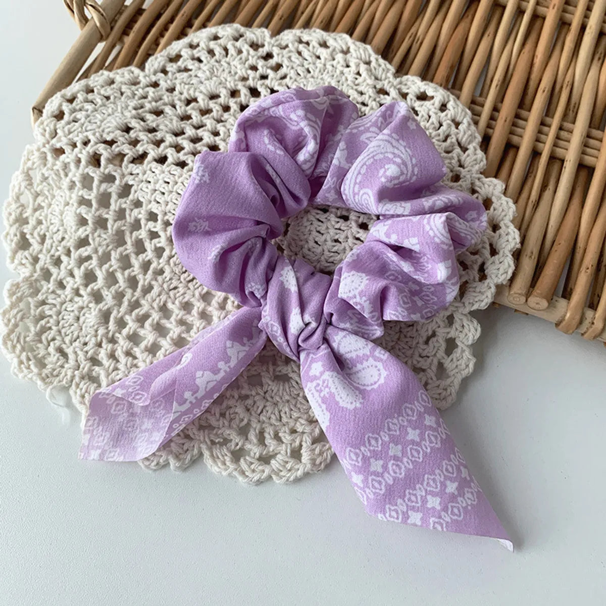 Korea Elegant Cashew Ribbon Hair Scrunchies