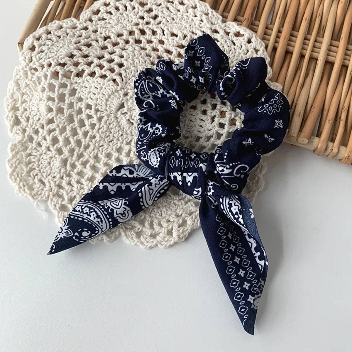 Korea Elegant Cashew Ribbon Hair Scrunchies