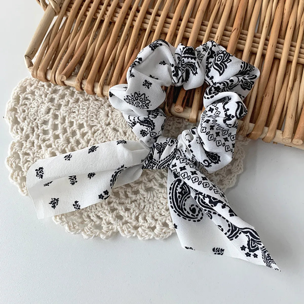 Korea Elegant Cashew Ribbon Hair Scrunchies