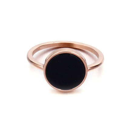 Korea Fashion Simple Stainless Steel Contrast Color Round Ring Wholesale Gooddiy