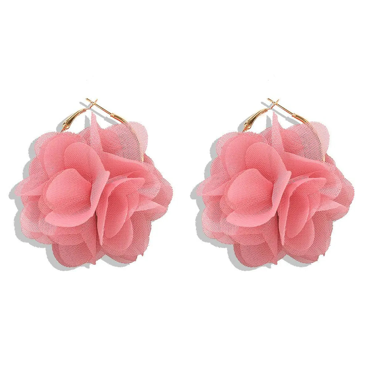 Korea New Fashion Hard Yarn Flower Earrings Exquisite Ear Jewelry Wholesale