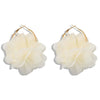 Korea New Fashion Hard Yarn Flower Earrings Exquisite Ear Jewelry Wholesale