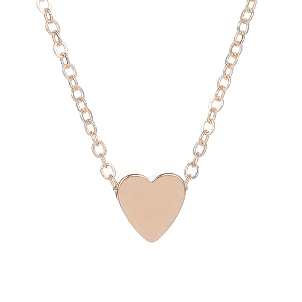 Korea Peach Heart Mini Love Glossy Three-dimensional Pendant Love Clavicle Chain For Women