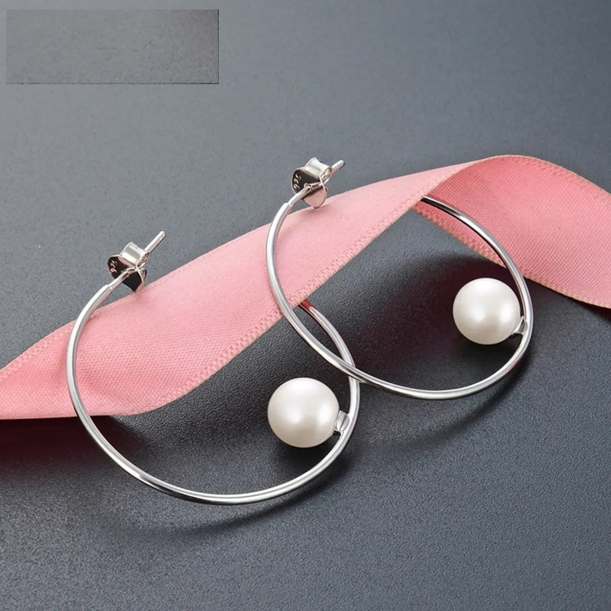 Korea S925 Silver Pearl Earrings Simple Ring Earrings Fashion Earrings