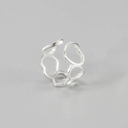 Korea S925 Sterling Silver Hollow Love Ear Bone Clip Simple No Pierced Ear Clip