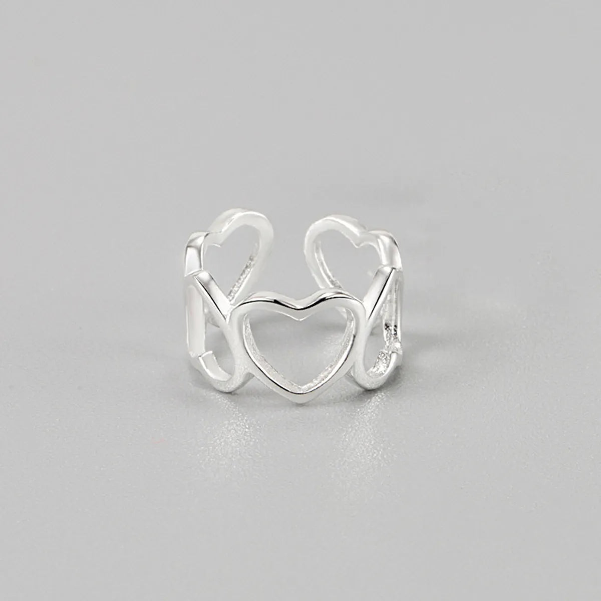 Korea S925 Sterling Silver Hollow Love Ear Bone Clip Simple No Pierced Ear Clip