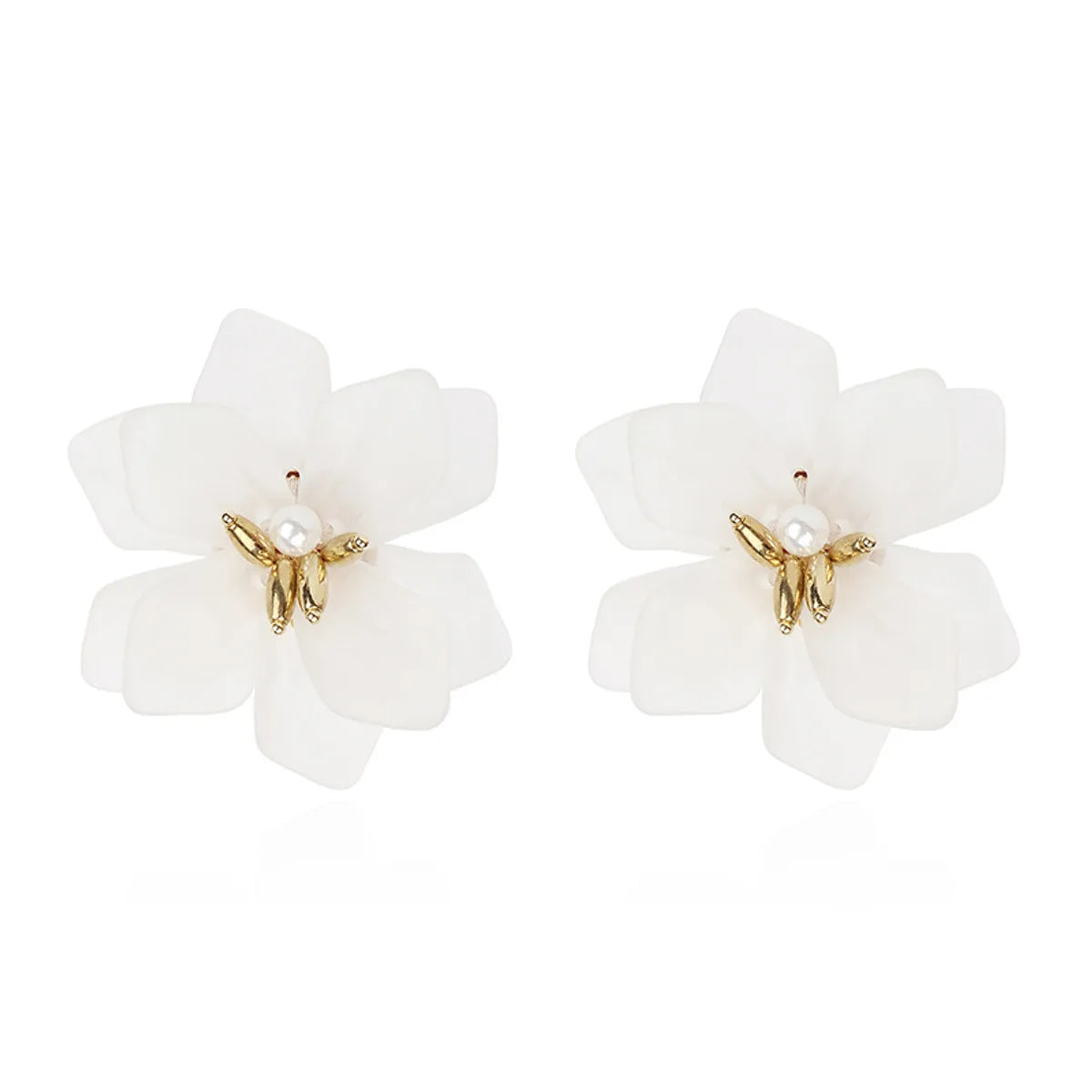 Korea White Frosted Resin Flower Bohemian Style Earrings Wholesale Gooddiy