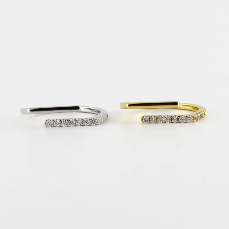 Korean 925 Silver Ring Simple Irregular Surface Thin Ring Gold-Plated Open Ring