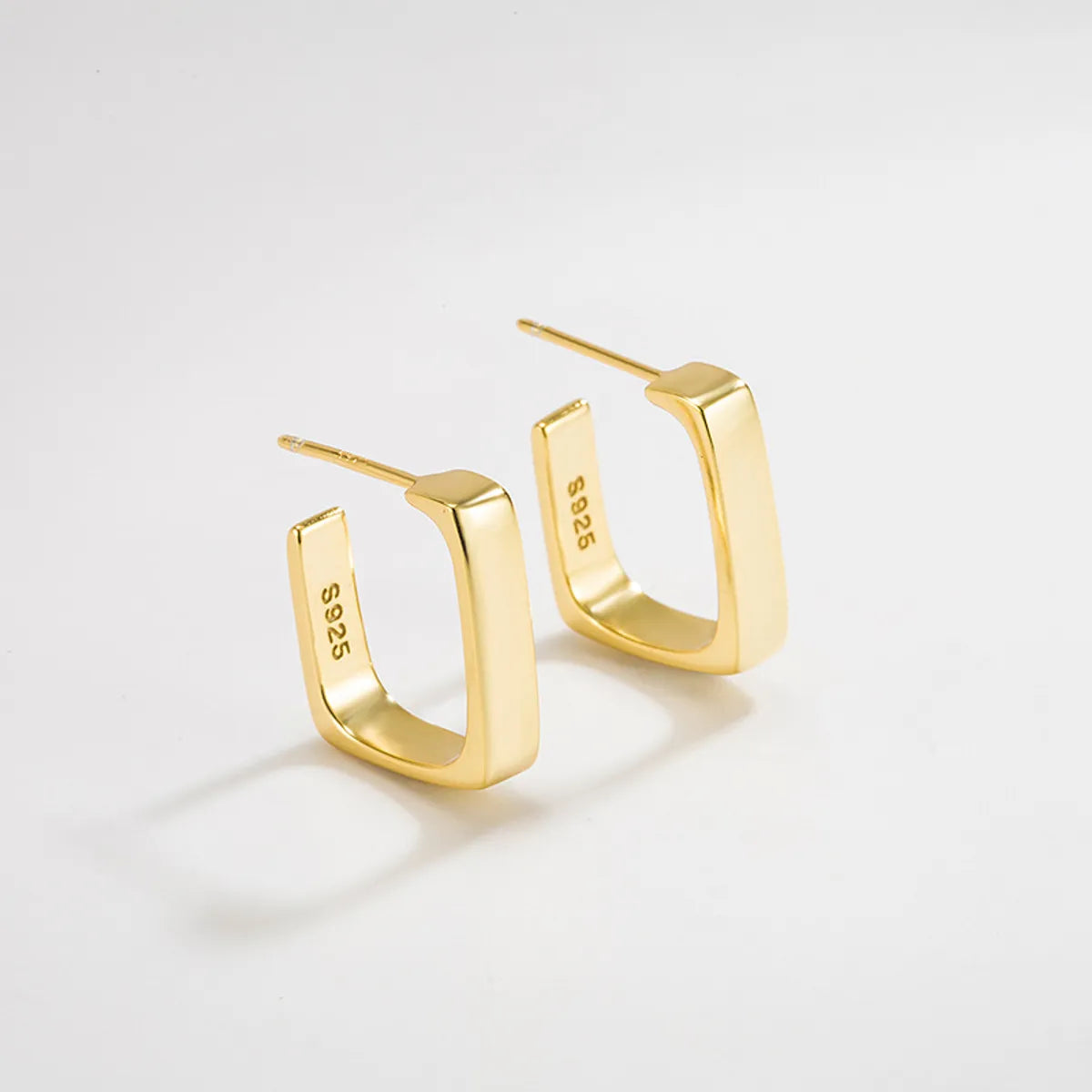 Korean 925 Sterling Silver Minimalist Irregular Geometric Square Earrings Trend