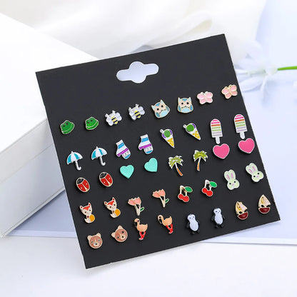 Insect Plating Alloy Artificial Gemstones Earrings Ear Studs