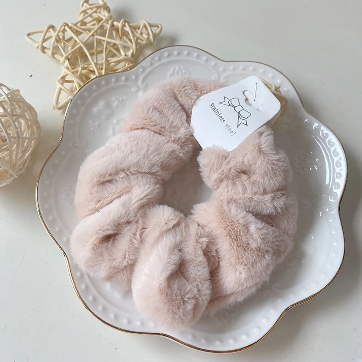 Korean Autumn And Winter Cute Imitation Rabbit Velvet Hair Ring Soft Warm Furry Hair Rope Large Intestine Ring Hair Rope Accessories Women