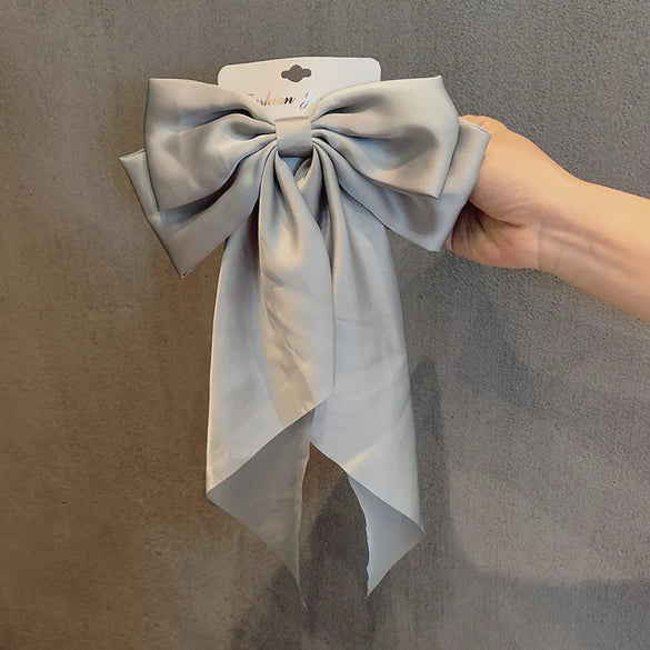 Korean Big Bow Floral Long Ribbon Hairpin Wholesale Gooddiy