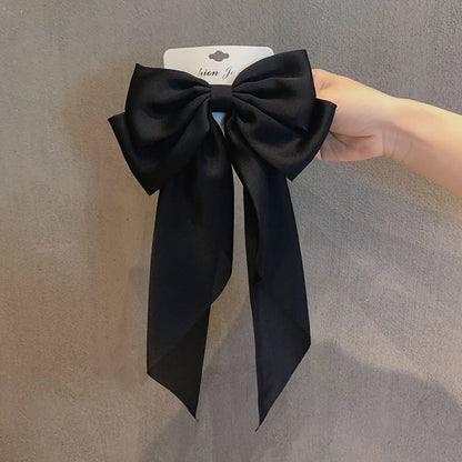 Korean Big Bow Floral Long Ribbon Hairpin Wholesale Nihaojewelry