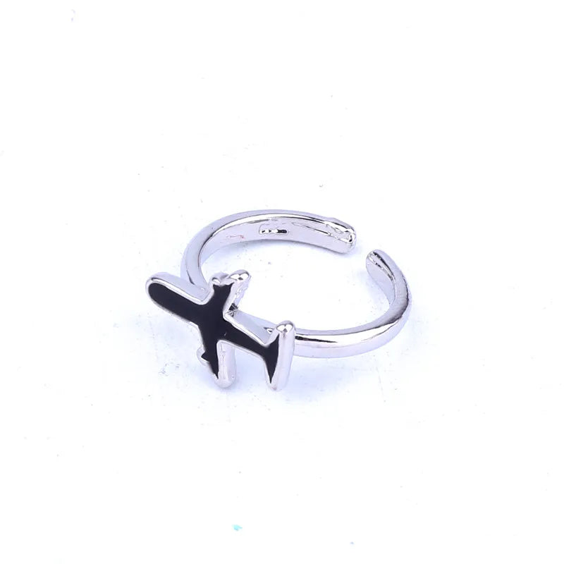 Korean Black Small Plane Opening Ring