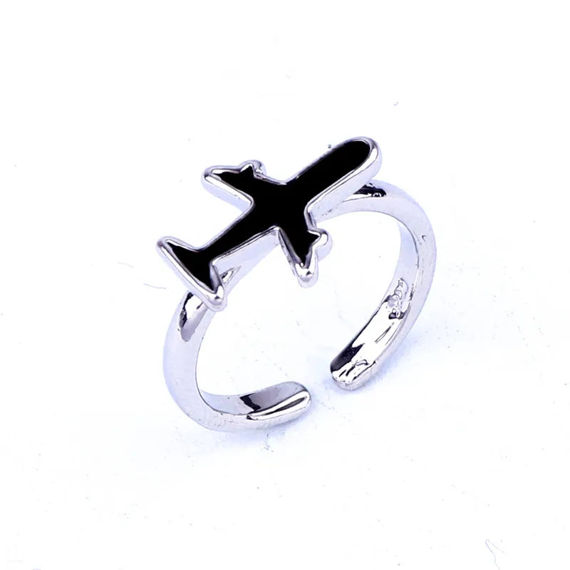 Korean Black Small Plane Opening Ring