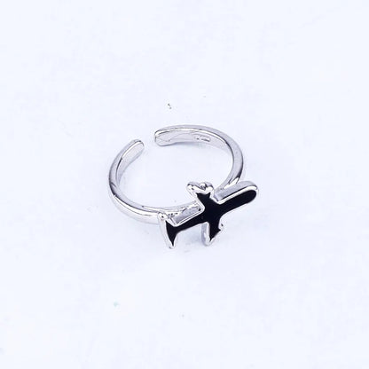 Korean Black Small Plane Opening Ring