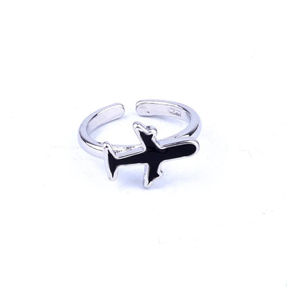 Korean Black Small Plane Opening Ring