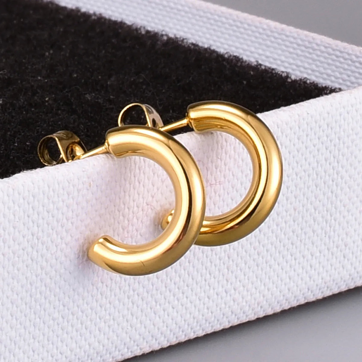 Korean C-shaped Titanium Steel Earrings