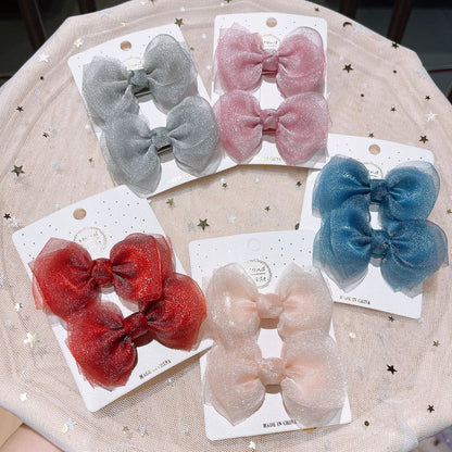 Korean Children'S Hairpin Bow Headwear Cute Little Girl'S Hair Accessories Red Girl'S Internet Celebrant Clip Baby'S Hair Pin